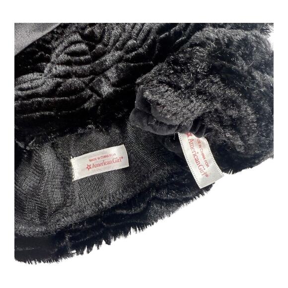 American Girl Rebecca Winter Coat & Muff Black Faux Fur Holiday Jacket Set Box - Picture 8 of 9